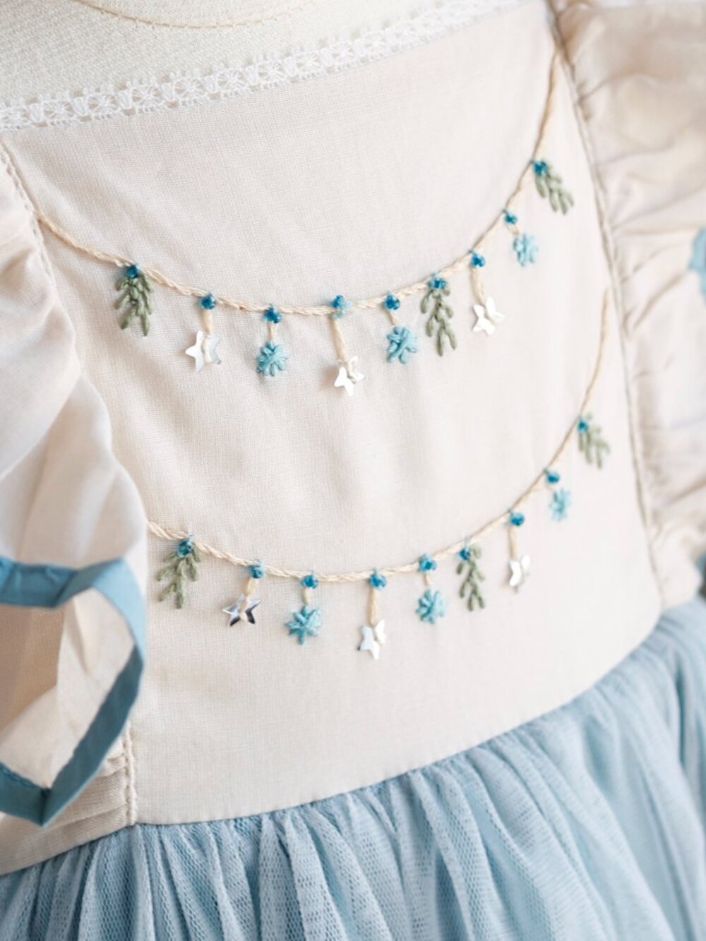 Well Dressed Wolf "Oh Holy Night" Dress Teal Khaki Cream Size 2T Like New - Picture 4 of 8
